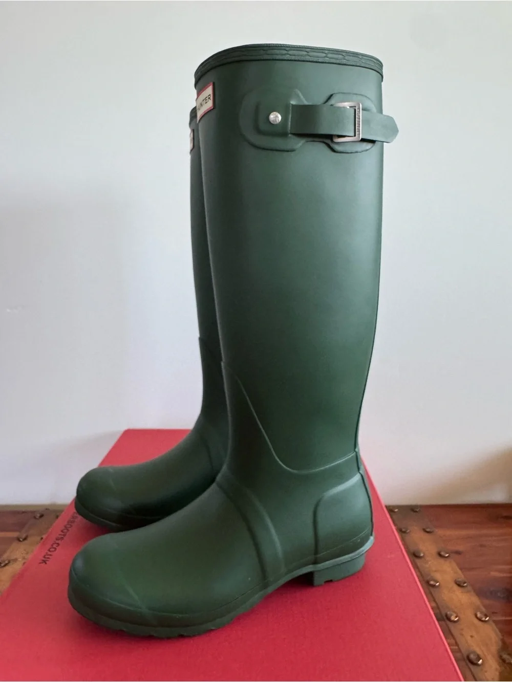 Hunter Original Tall Rain Boots Green Women’s Size 8 Waterproof